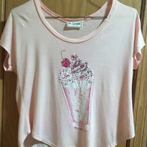 Pale pink milkshake flowy t-shirt